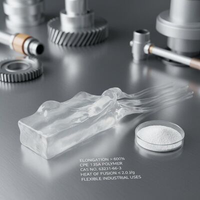 Elongation greater than 600 percent CPE 135A polymer Cas No 63231-66-3 heat of fusion below 2 point 0 joules per gram engineered for flexible industrial uses